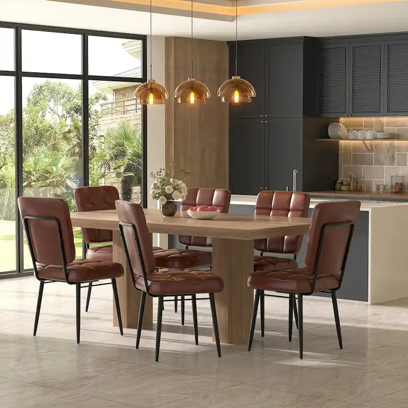 Lot de 2/4/6/8 chaises de salle à manger modernes, chaises de cuisine rembourrées avec coussin épais pour salle à manger