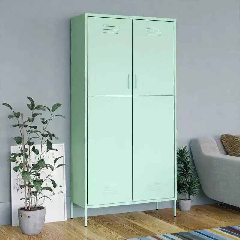 Modern Steel Wardrobe with Adjustable Shelves - Mint (35.4" x 19.7" x 70.9")