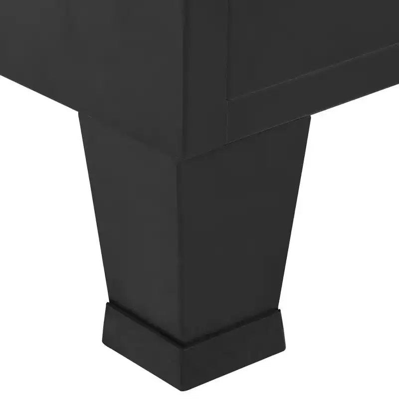 Compact Industrial Steel Wardrobe - Black (35.4" x 15.7" x 55.1")
