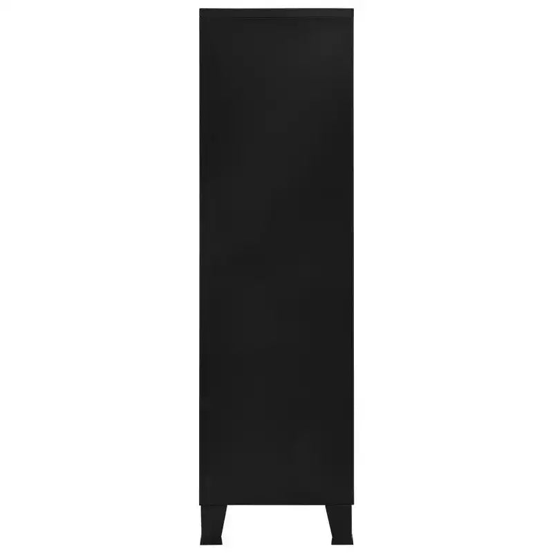 Compact Industrial Steel Wardrobe - Black (35.4" x 15.7" x 55.1")