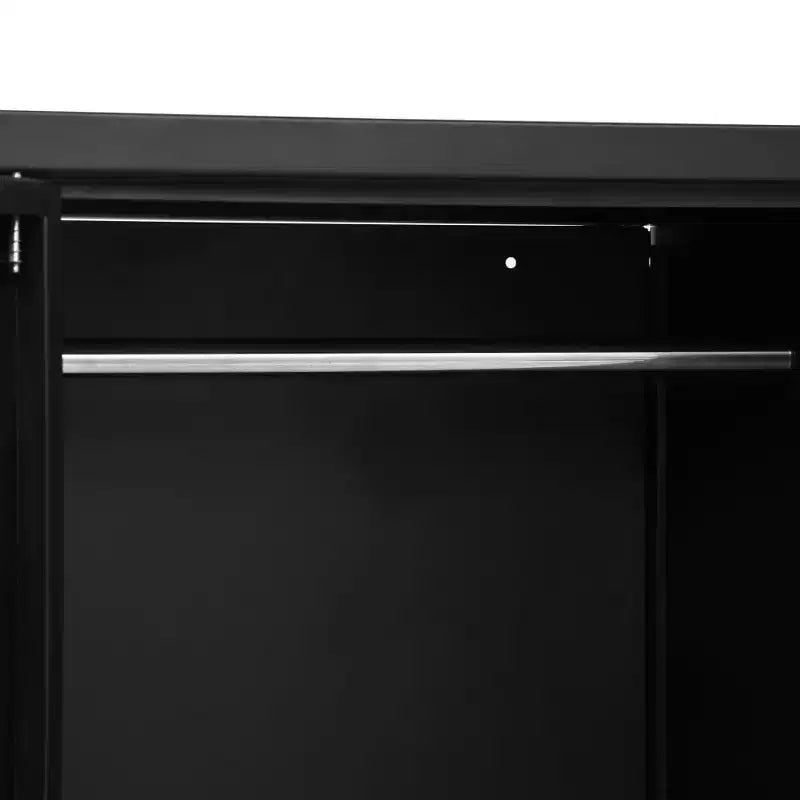 Compact Industrial Steel Wardrobe - Black (35.4" x 15.7" x 55.1")