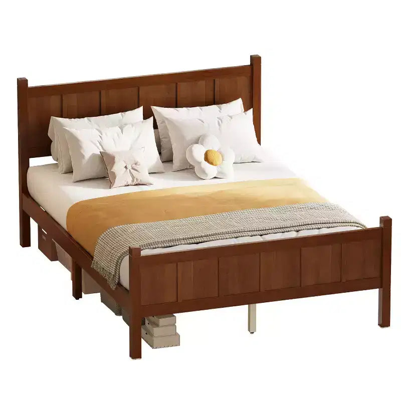 Twin Size Flat Panel Bed with Headboard & Footboard