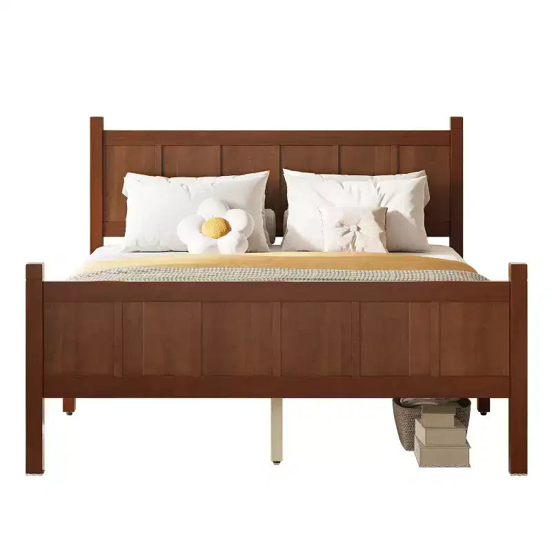Twin Size Flat Panel Bed with Headboard & Footboard