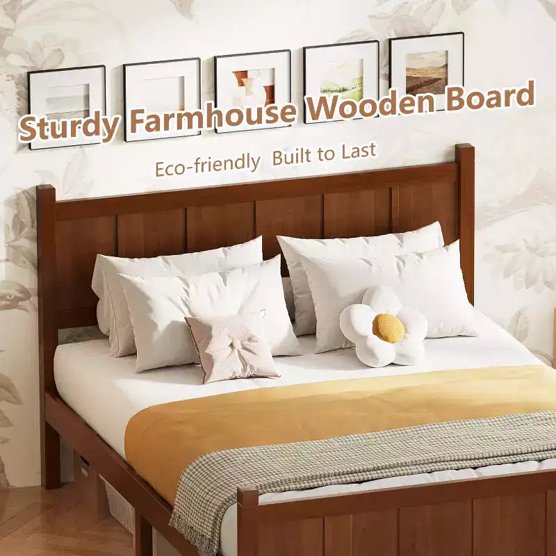 Twin Size Flat Panel Bed with Headboard & Footboard