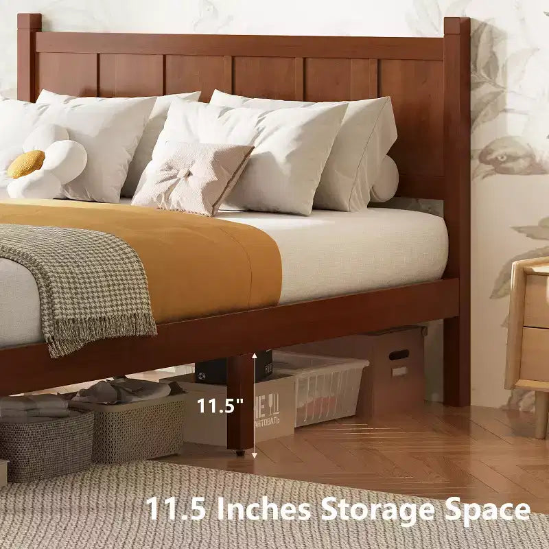 Twin Size Flat Panel Bed with Headboard & Footboard
