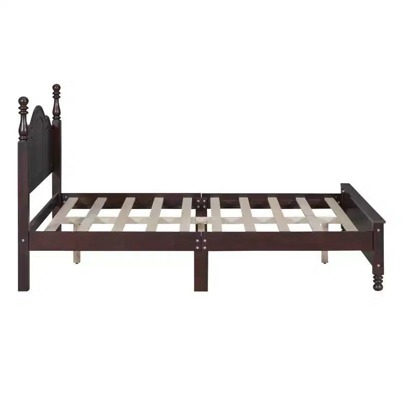 Full Size Solid Pine Platform Bed with Wooden Slat Support