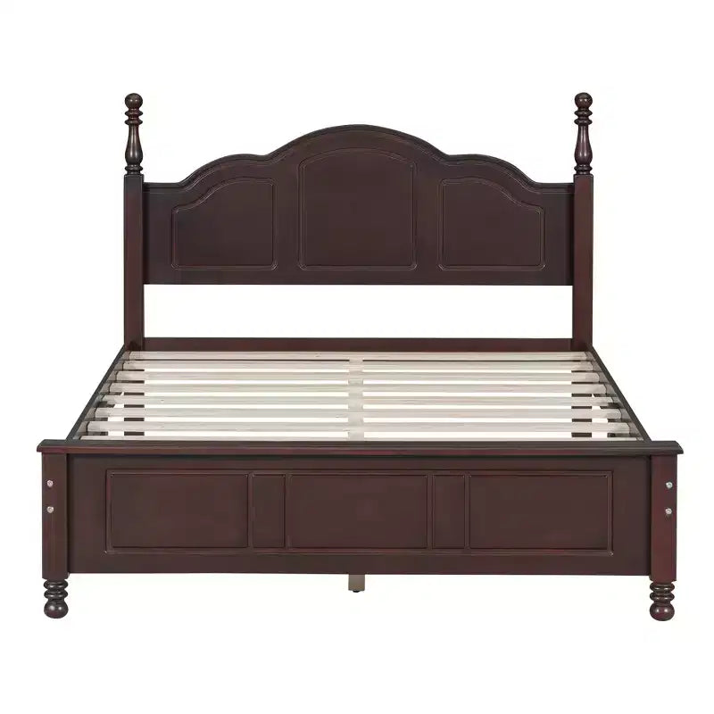 Full Size Solid Pine Platform Bed with Wooden Slat Support