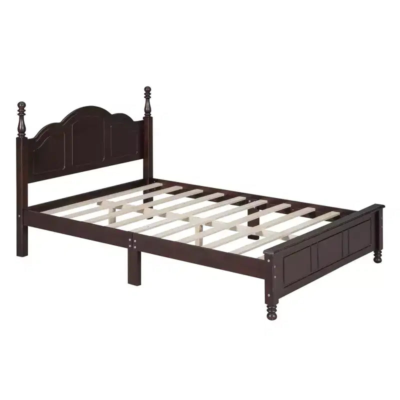 Full Size Solid Pine Platform Bed with Wooden Slat Support