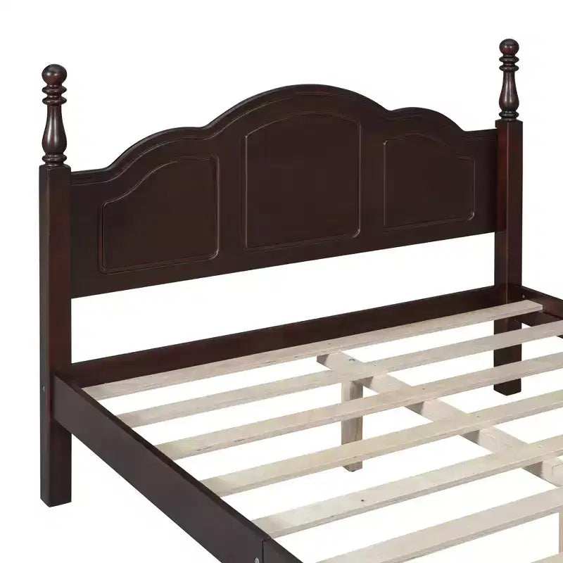 Full Size Solid Pine Platform Bed with Wooden Slat Support
