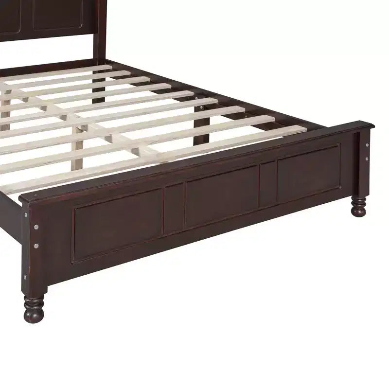 Full Size Solid Pine Platform Bed with Wooden Slat Support