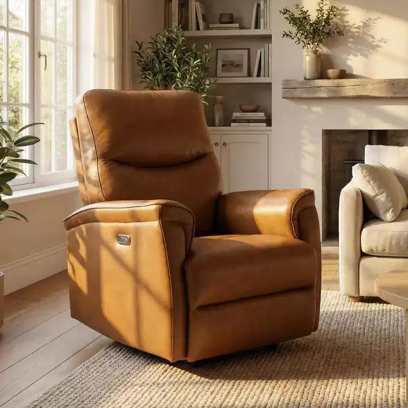 Power Recliner Chair with 270° Swivel - Wide PU Leather Seat