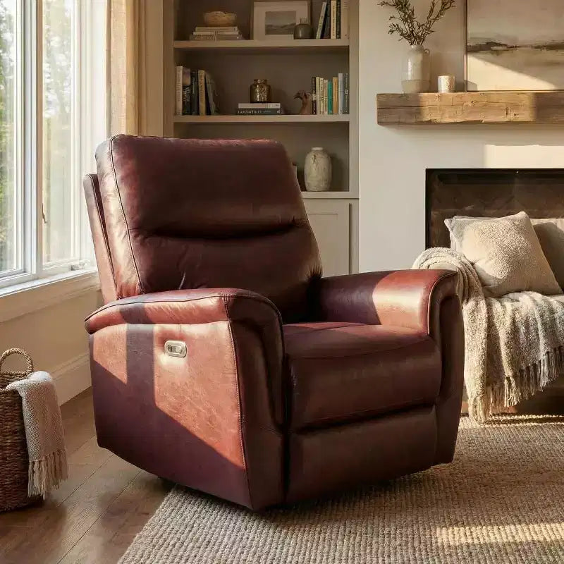 Power Recliner Chair with 270° Swivel - Wide PU Leather Seat