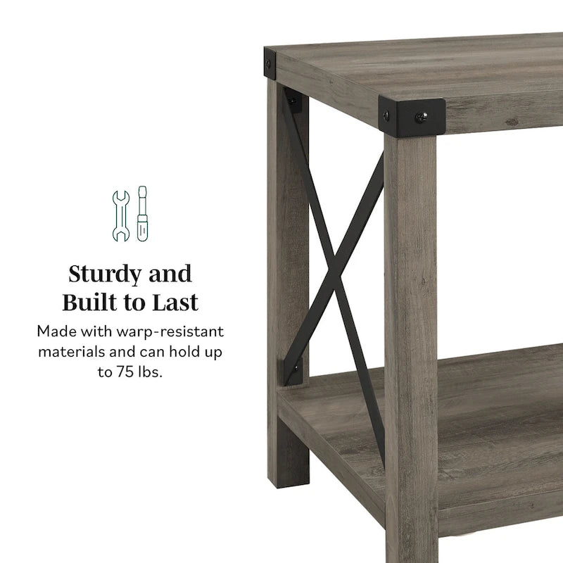 Table d'appoint Middlebrook Kujawa 18 pouces avec pieds en X
