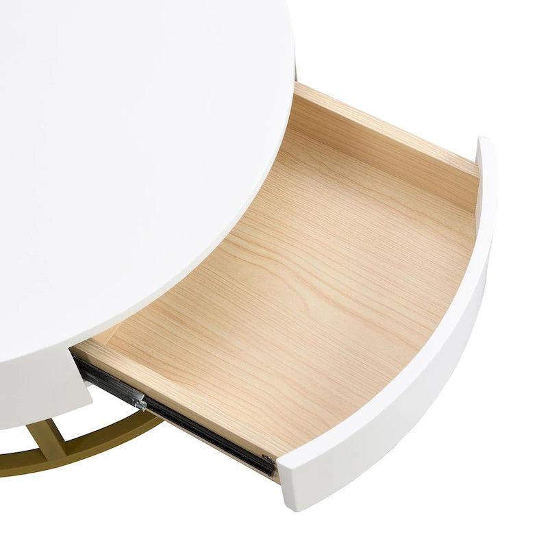 Tables basses gigognes rondes modernes à plateau relevable avec 2 tiroirs