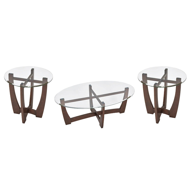Table basse ronde en verre de 23,5 pouces