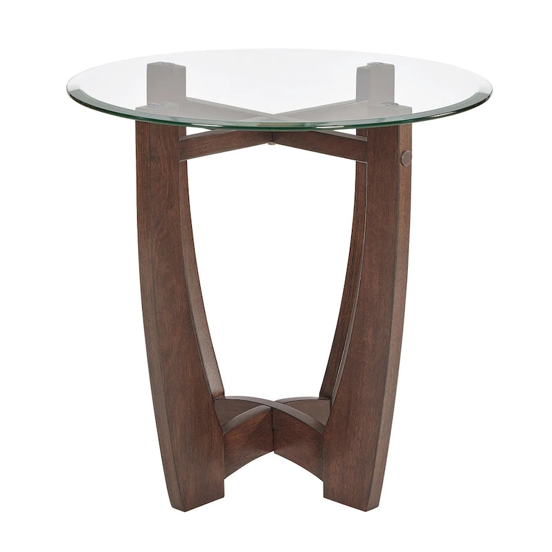 Table basse ronde en verre de 23,5 pouces