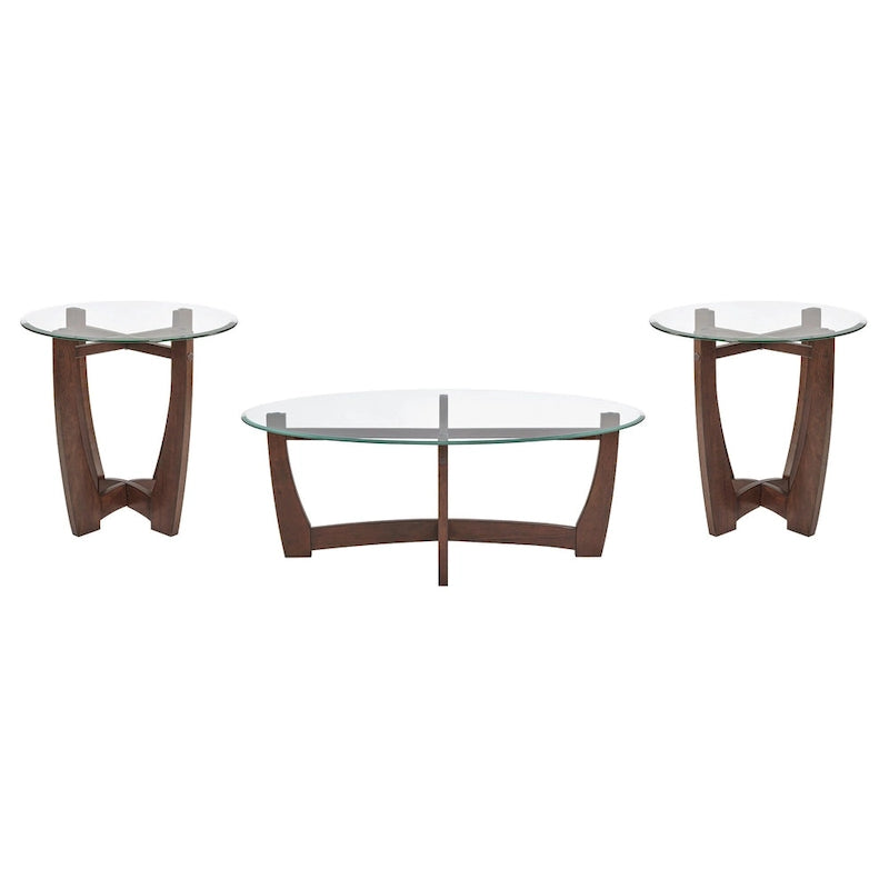 Table basse ronde en verre de 23,5 pouces