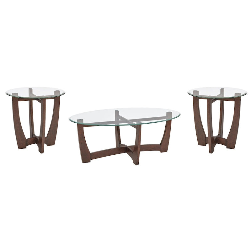 Table basse ronde en verre de 23,5 pouces