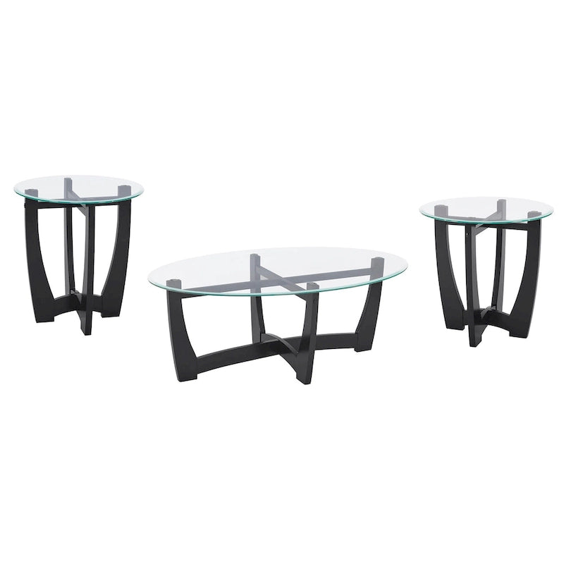 Table basse ronde en verre de 23,5 pouces