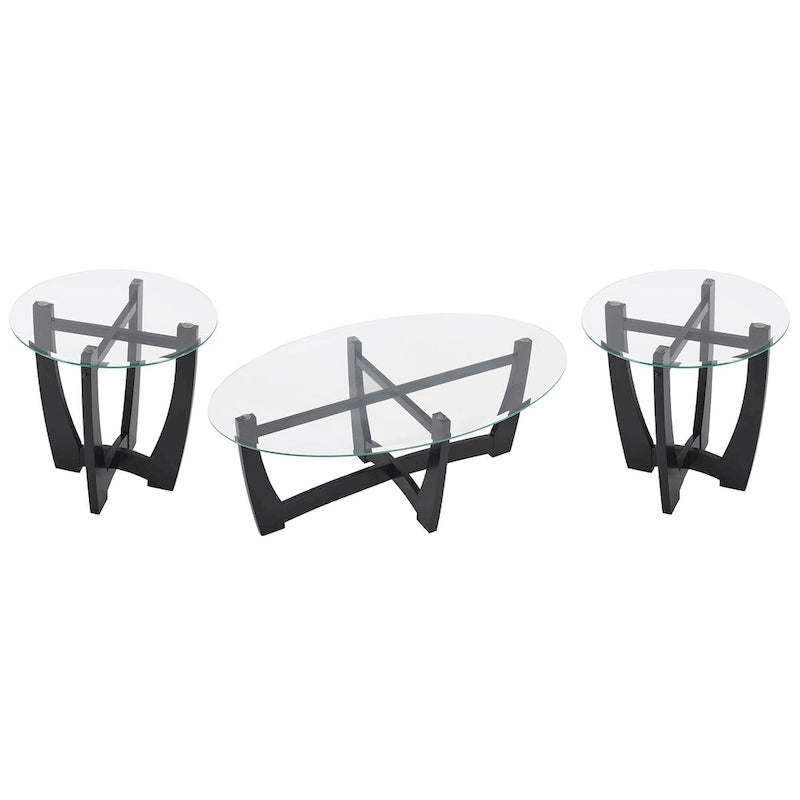 Table basse ronde en verre de 23,5 pouces