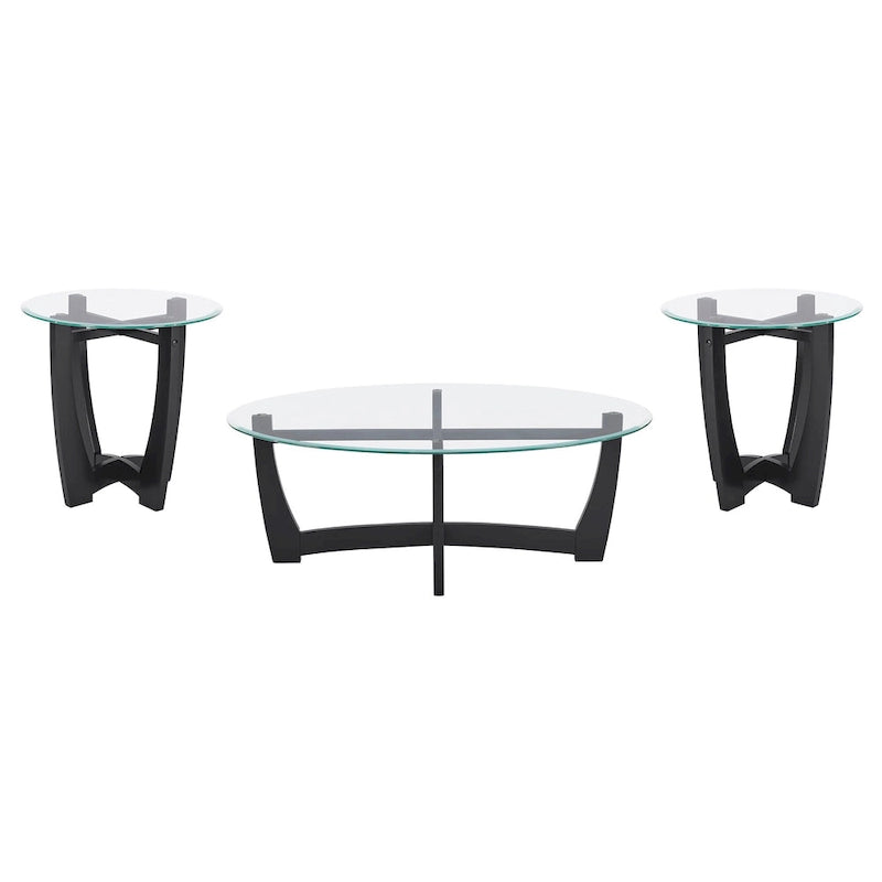 Table basse ronde en verre de 23,5 pouces