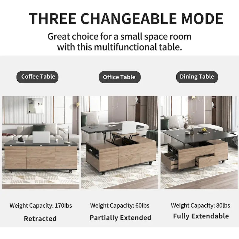 Table basse relevable moderne