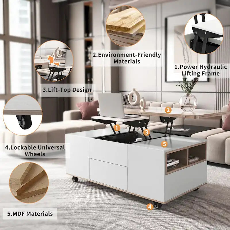 Table basse relevable moderne