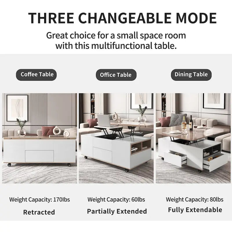 Table basse relevable moderne
