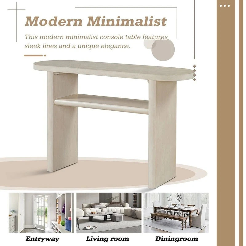 47.80 Table console en bois moderne avec étagère