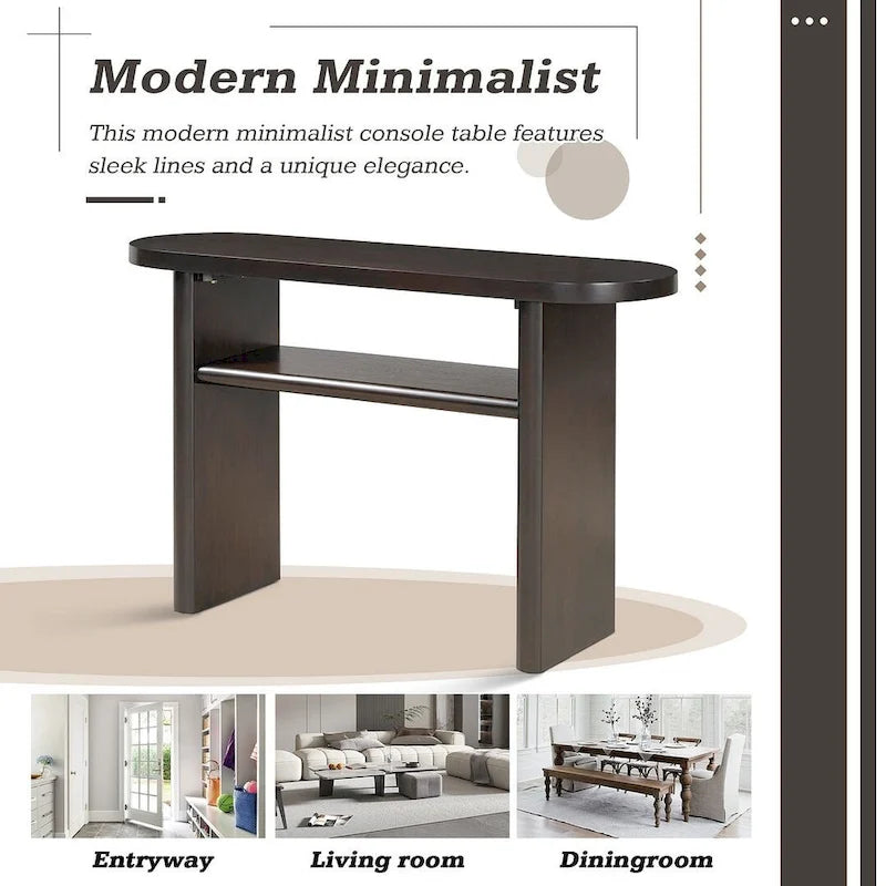 47.80 Table console en bois moderne avec étagère