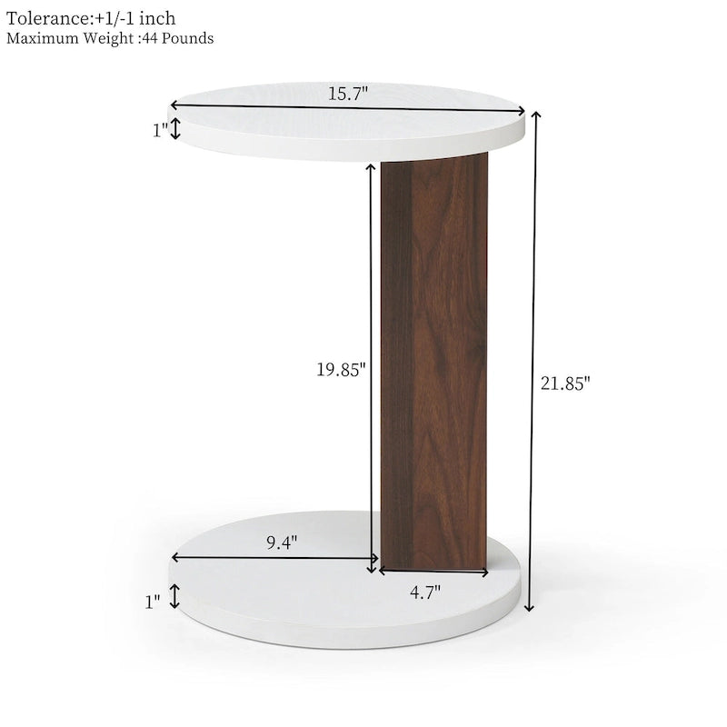 Table basse 2 pièces,Table rotative avec 2 tiroirs,Table basse haute en bois à 2 niveaux avec rangement,Table carrée avec plateau pivotant
