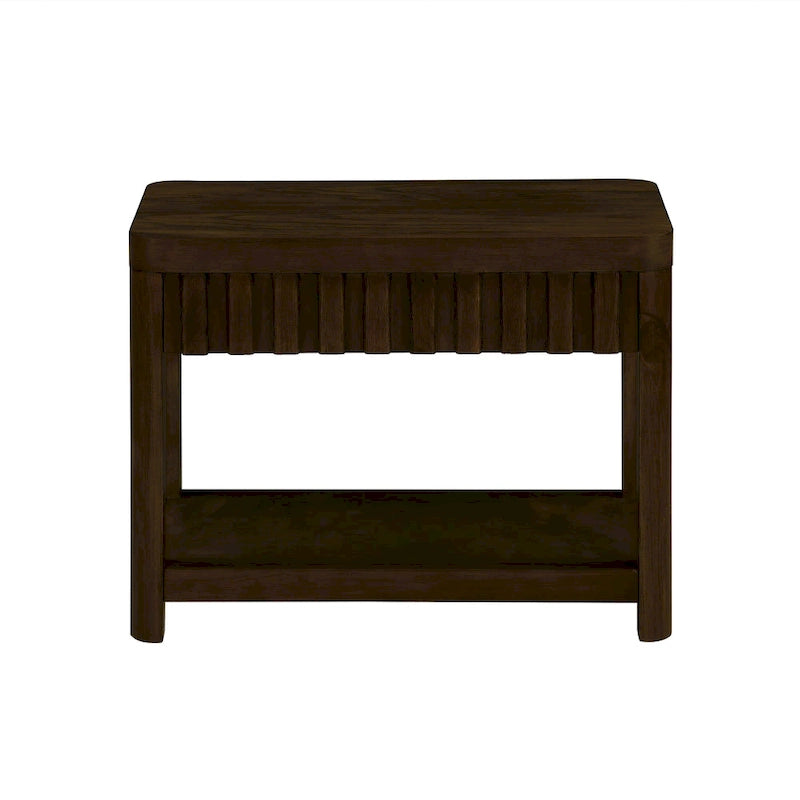 Table d'appoint de ferme rectangulaire de 25 pouces avec étagère de rangement, table d'appoint de canapé avec pieds en bois massif pour salon, chambre, bureau