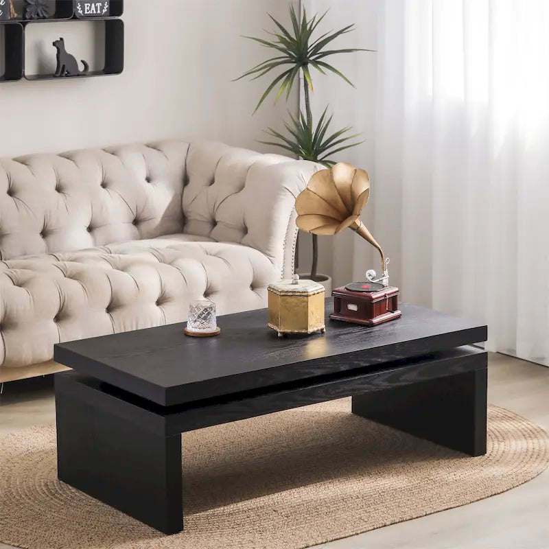 Table basse moderne en bois noir