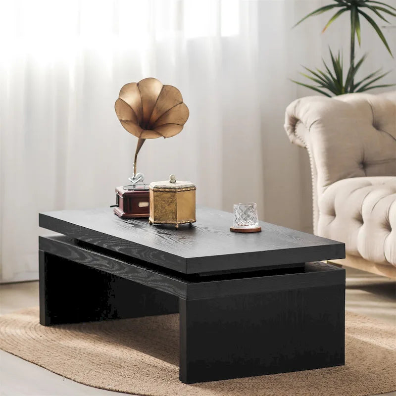 Table basse moderne en bois noir