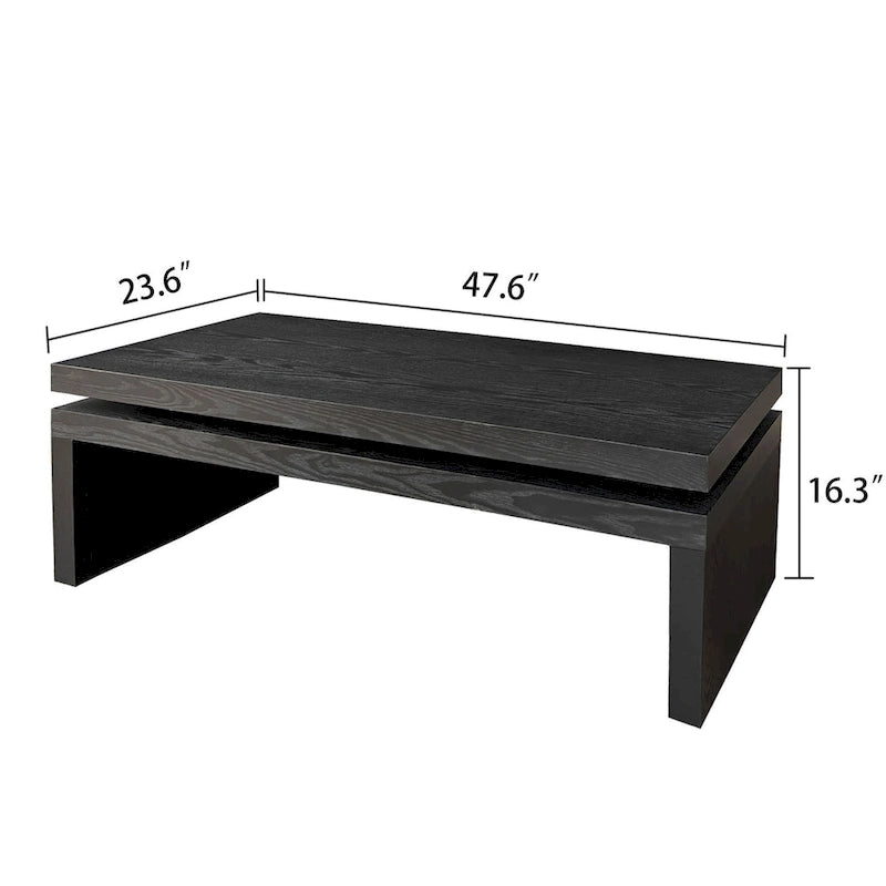 Table basse moderne en bois noir