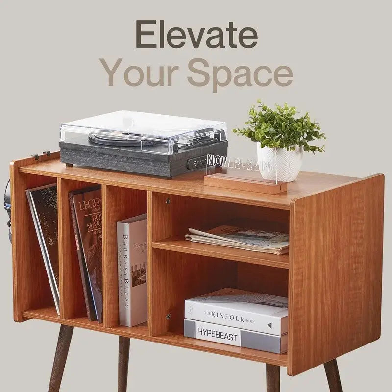 Meuble Support Tourne-disque avec Station de Charge - 31P x 26L x 15H