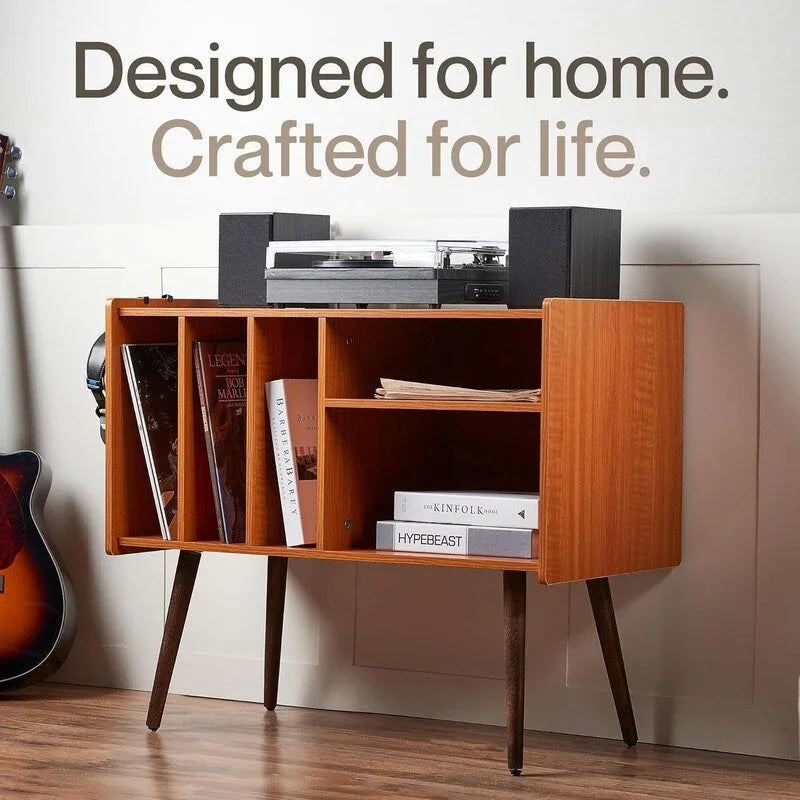 Meuble Support Tourne-disque avec Station de Charge - 31P x 26L x 15H