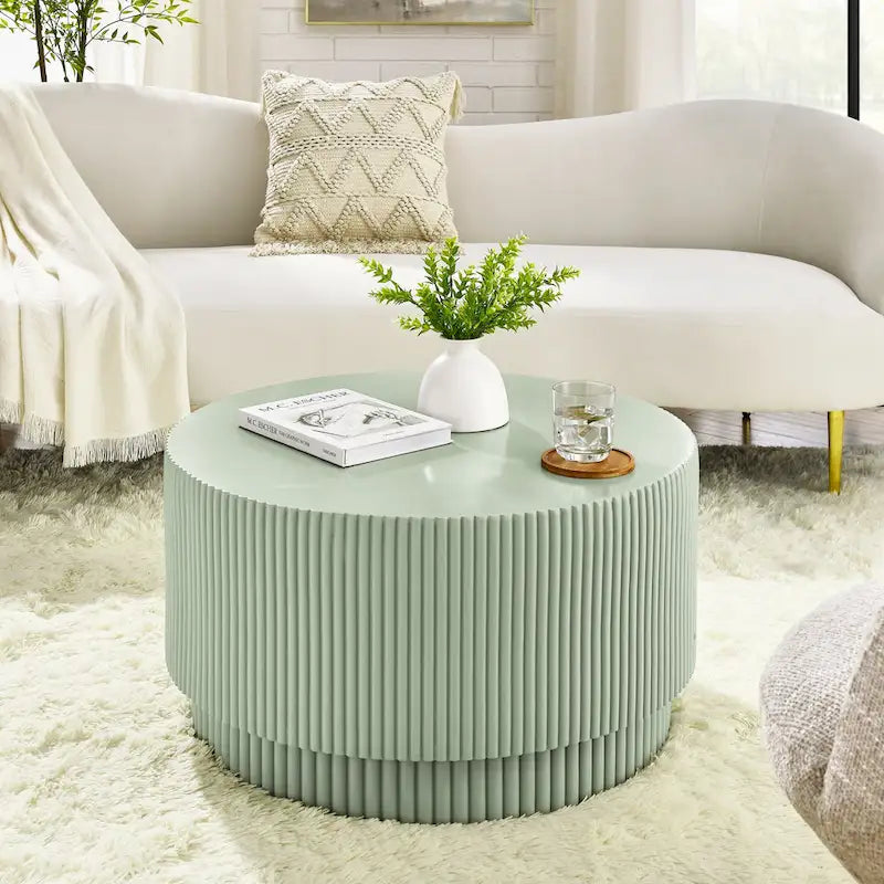 Table Basse H-Barrel de 40 cm, Style Nordique, Design Simple, Adaptée à Une Utilisation Intérieure Et Extérieure, Matériau Oxyde De Magnésium