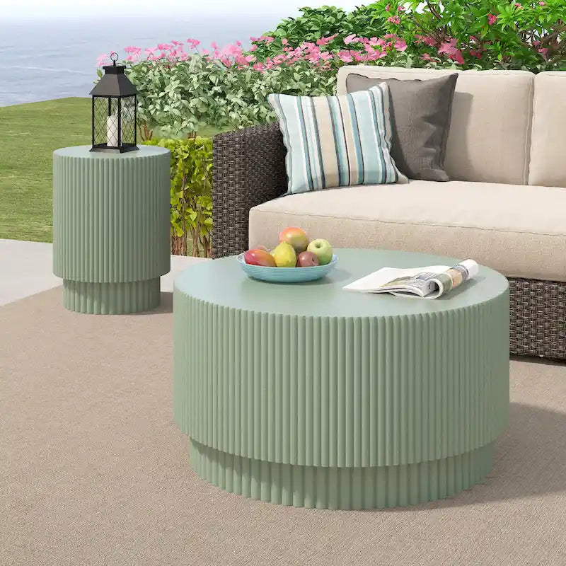 Table Basse H-Barrel de 40 cm, Style Nordique, Design Simple, Adaptée à Une Utilisation Intérieure Et Extérieure, Matériau Oxyde De Magnésium
