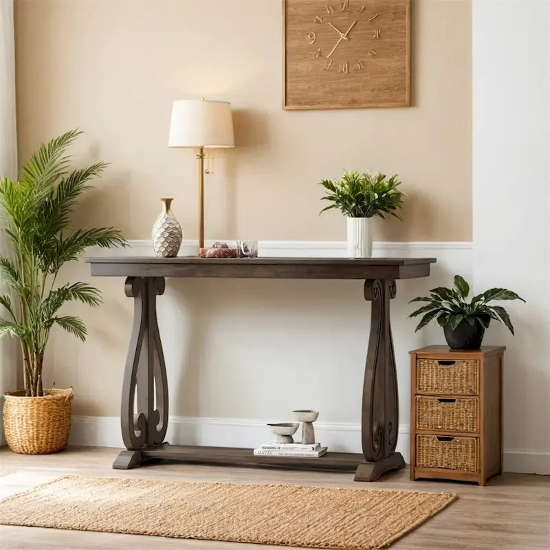 Console rustique vintage de 48 pouces, table d'entrée de style ferme