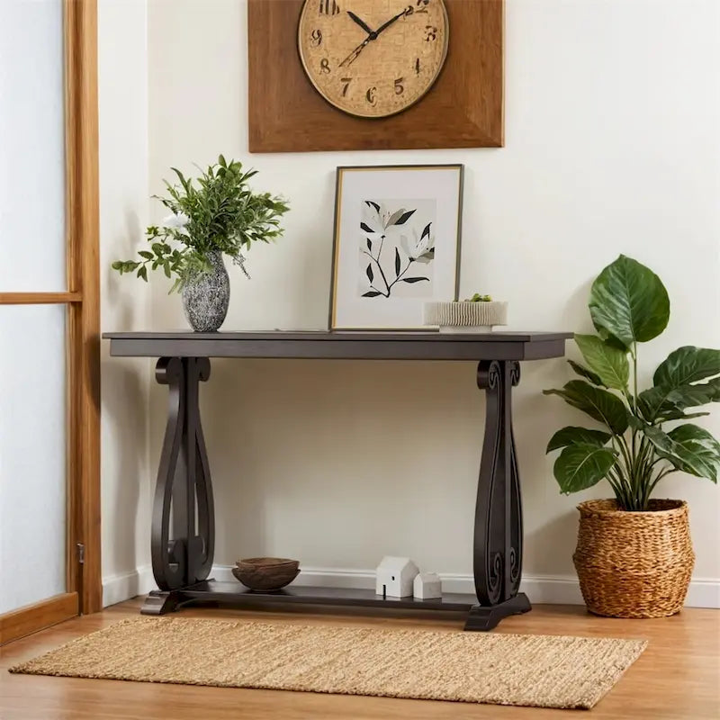 Console rustique vintage de 48 pouces, table d'entrée de style ferme