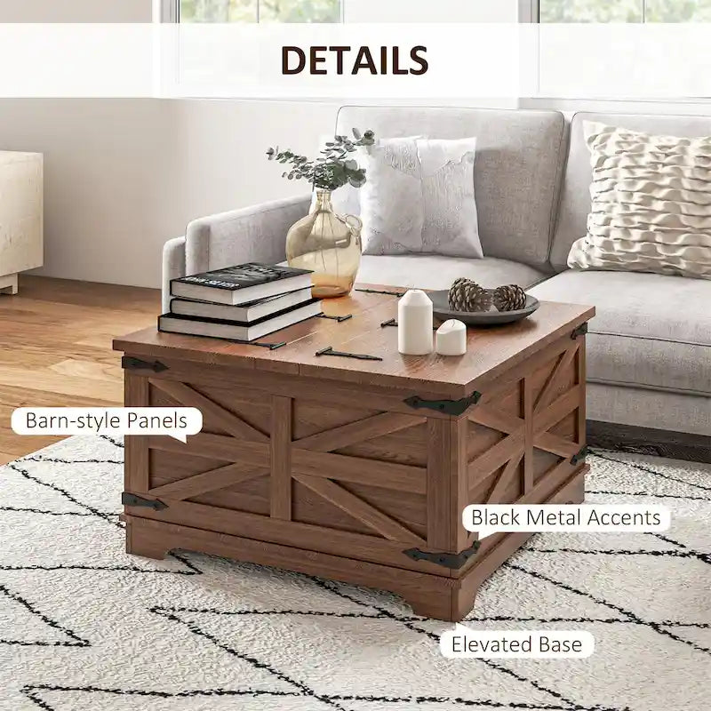 Table basse de ferme avec rangement