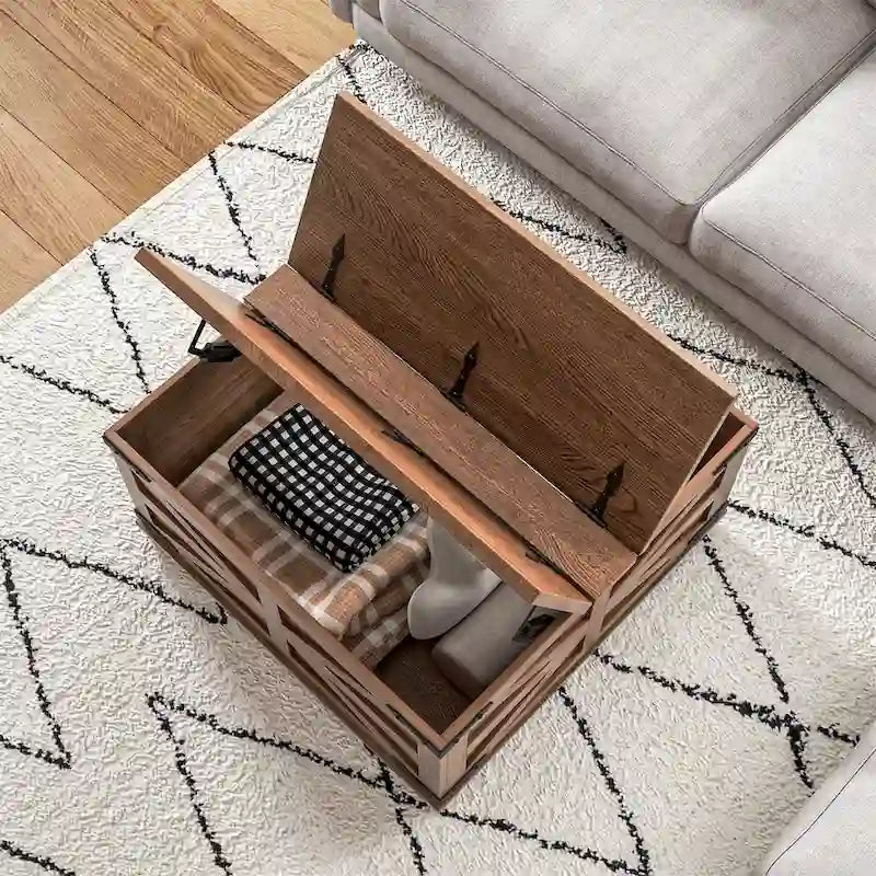Table basse de ferme avec rangement
