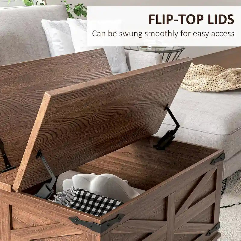 Table basse de ferme avec rangement