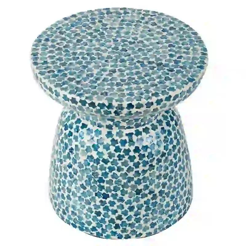 Tabouret de jardin D15x16 Capiz, petite table d'appoint