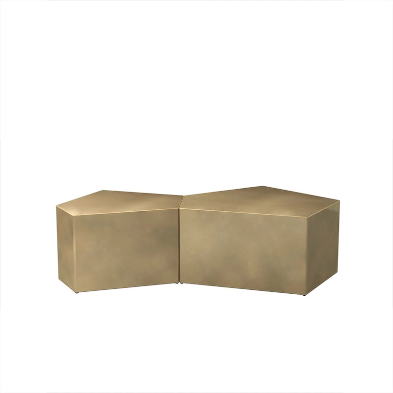 Ensemble de tables basses gigognes Pentagon irrégulier, Ensemble de tables basses géométriques, Ensemble de tables d'appoint, Ensemble de tables basses (Lot de 2 pièces)