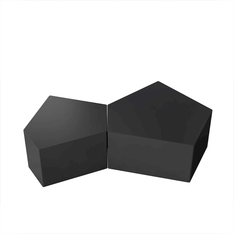 Ensemble de tables basses gigognes Pentagon irrégulier, Ensemble de tables basses géométriques, Ensemble de tables d'appoint, Ensemble de tables basses (Lot de 2 pièces)