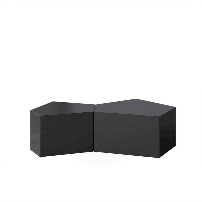 Ensemble de tables basses gigognes Pentagon irrégulier, Ensemble de tables basses géométriques, Ensemble de tables d'appoint, Ensemble de tables basses (Lot de 2 pièces)