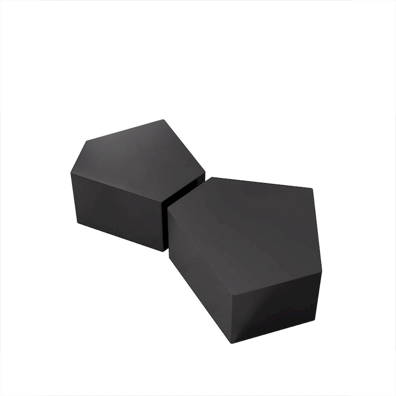 Ensemble de tables basses gigognes Pentagon irrégulier, Ensemble de tables basses géométriques, Ensemble de tables d'appoint, Ensemble de tables basses (Lot de 2 pièces)