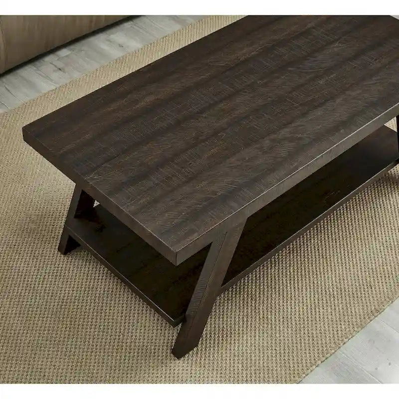 Table basse contemporaine en bois avec étagère, finition blanche, pour salon